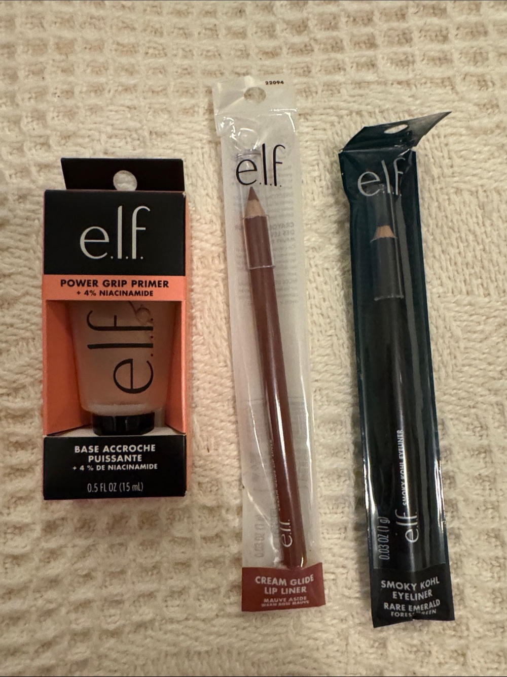 Elf make up set-eye liner, lip liner and power grip primer